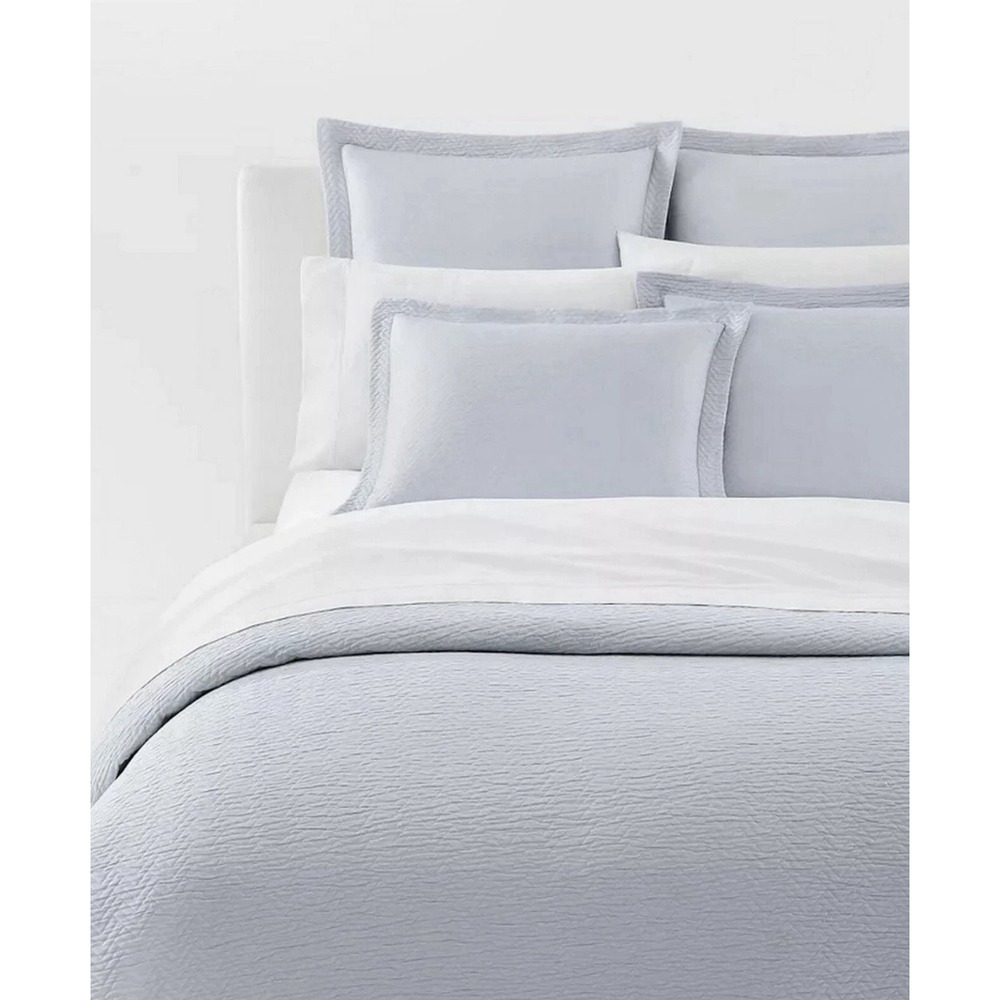 Ralph Lauren Kaia Matelassé Euro Pillow Sham 26"X 26" Blue Cornflower $135